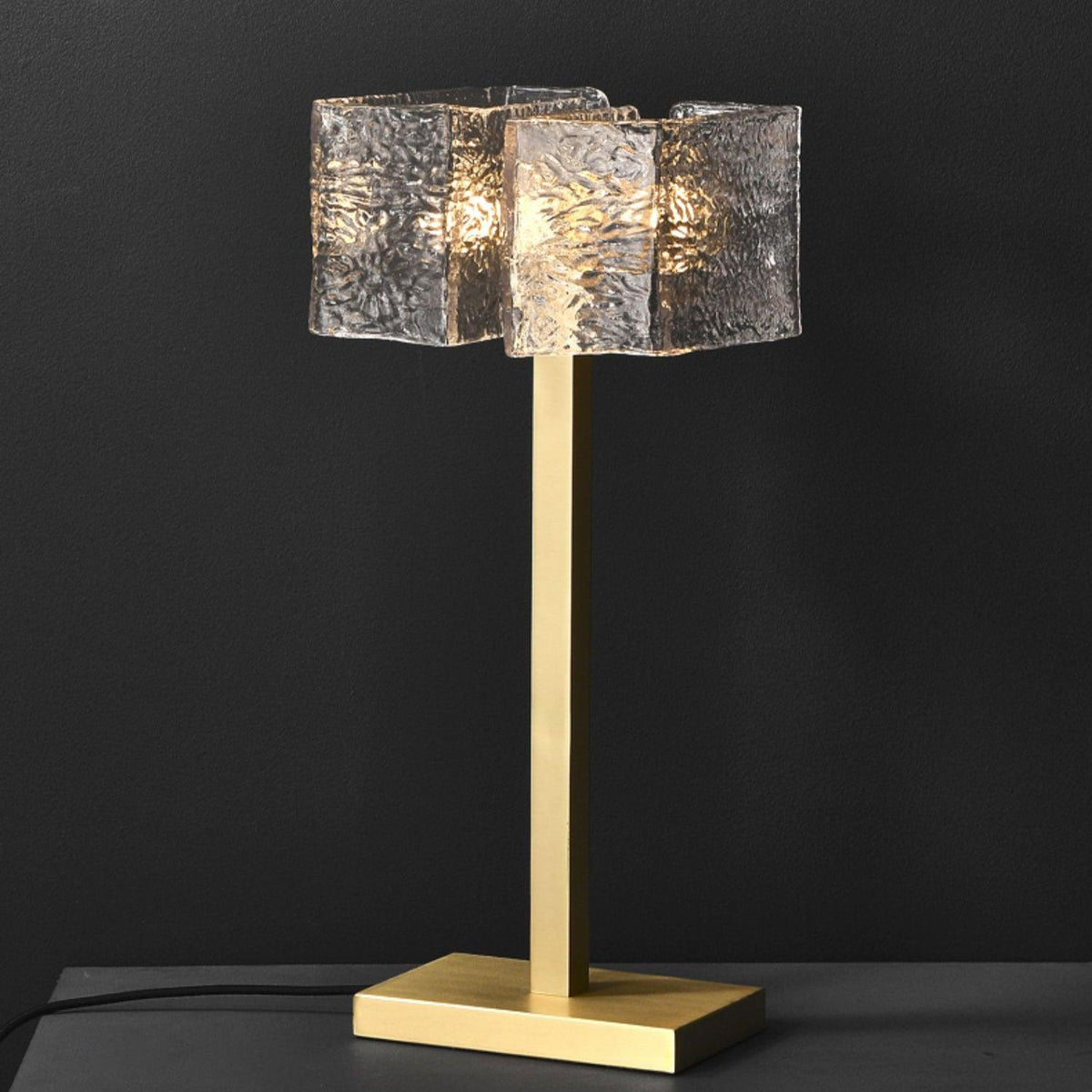 Blyn Brass Glass Artistic Table Lamp
