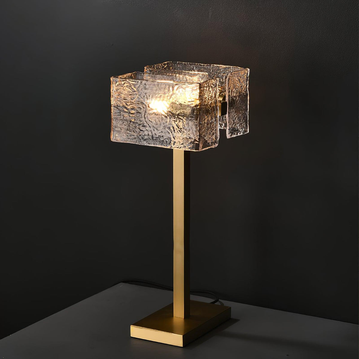 Blyn Brass Glass Artistic Table Lamp