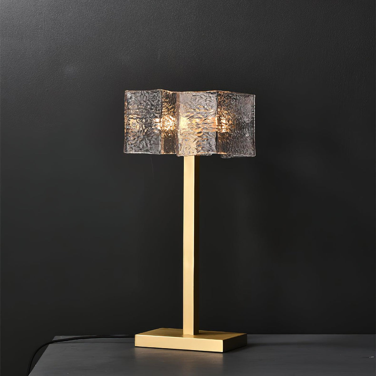 Blyn Brass Glass Artistic Table Lamp