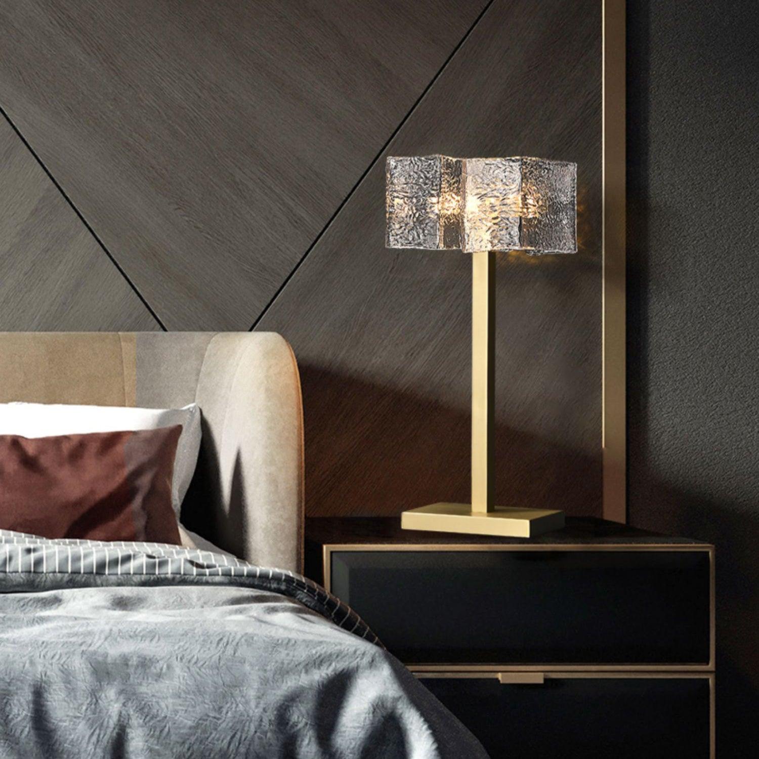 Blyn Brass Glass Artistic Table Lamp