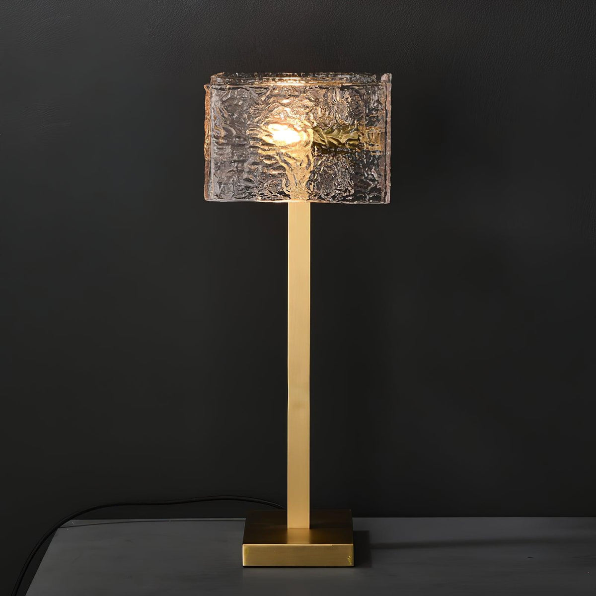 Blyn Brass Glass Artistic Table Lamp