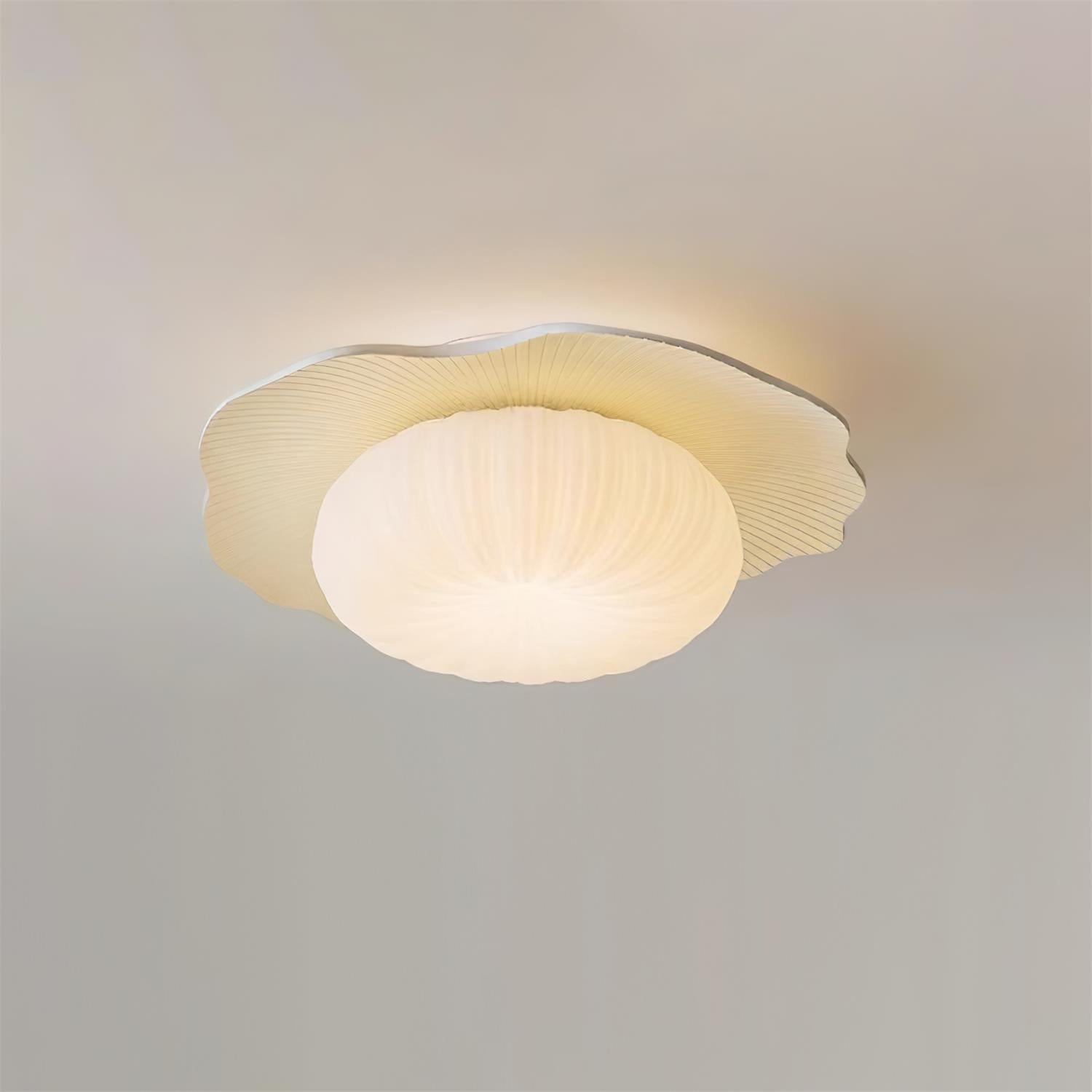 Ceiling Light Scalloped Resin Disc Playful Interiors - Neutral Decor
