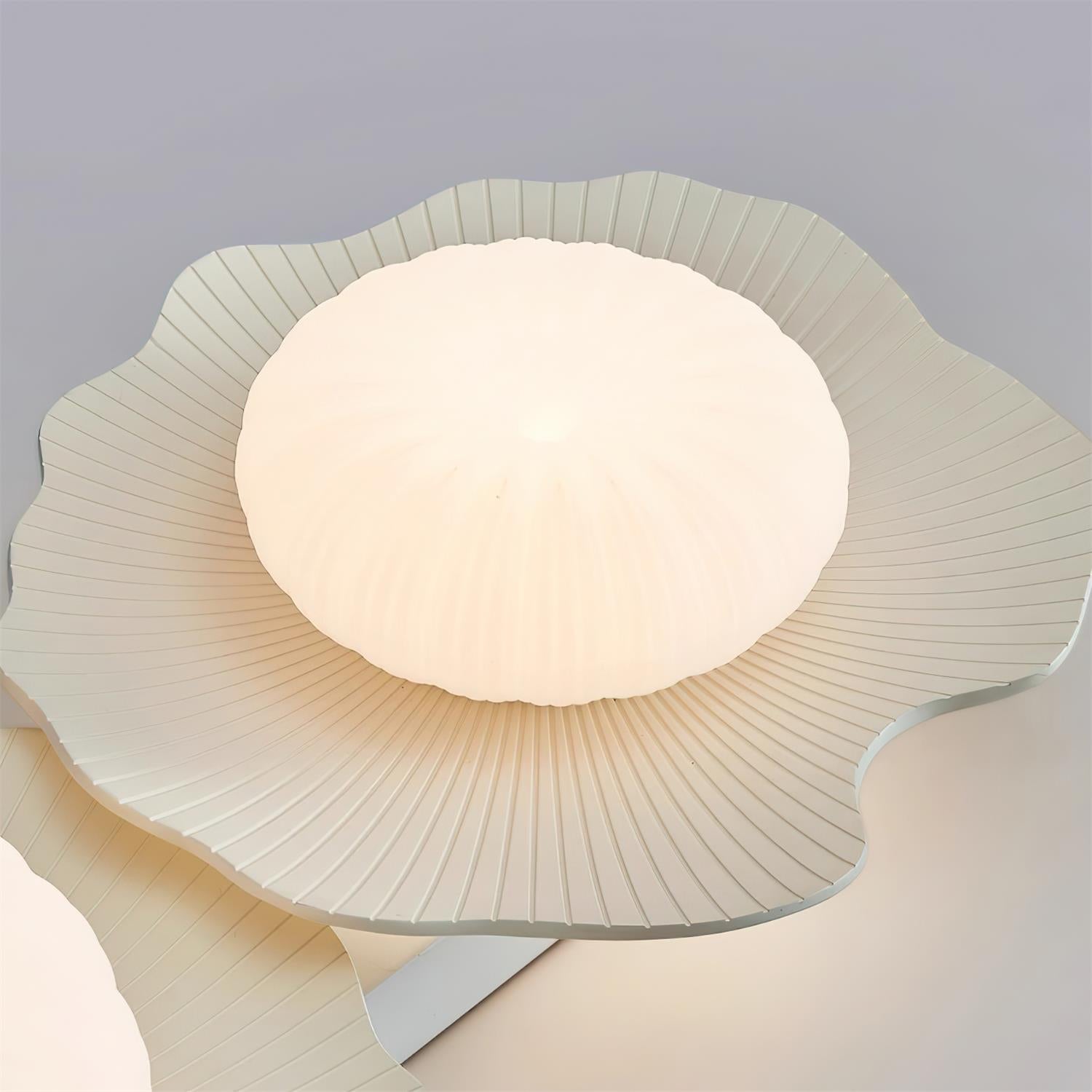 Ceiling Light Scalloped Resin Disc Playful Interiors - Neutral Decor