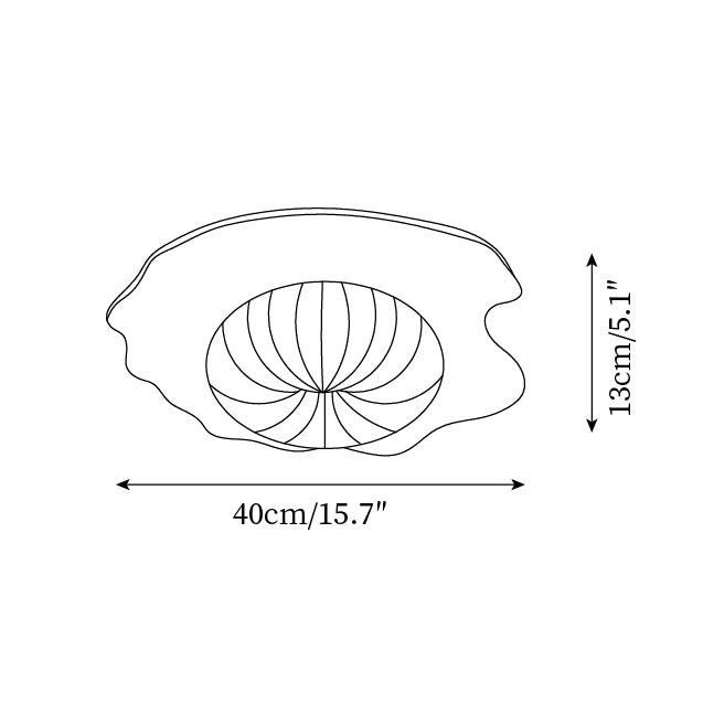 Ceiling Light Scalloped Resin Disc Playful Interiors - Neutral Decor
