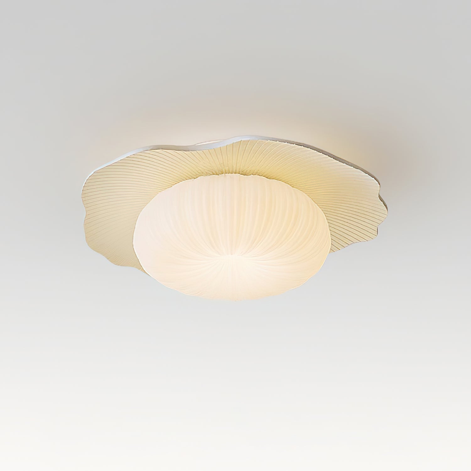 Ceiling Light Scalloped Resin Disc Playful Interiors - Neutral Decor