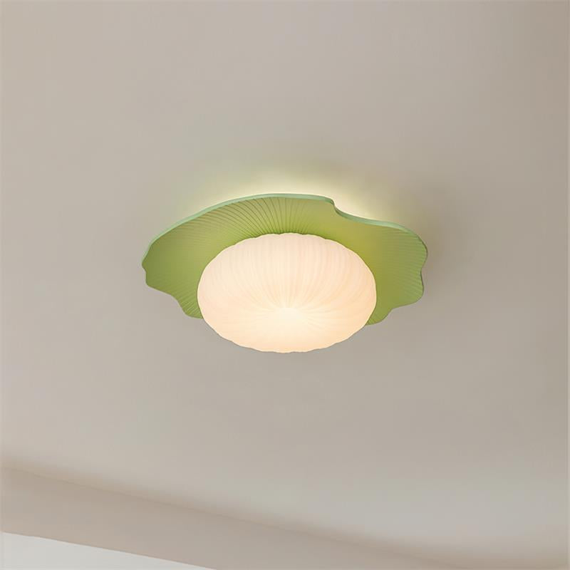 Ceiling Light Scalloped Resin Disc Playful Interiors - Neutral Decor