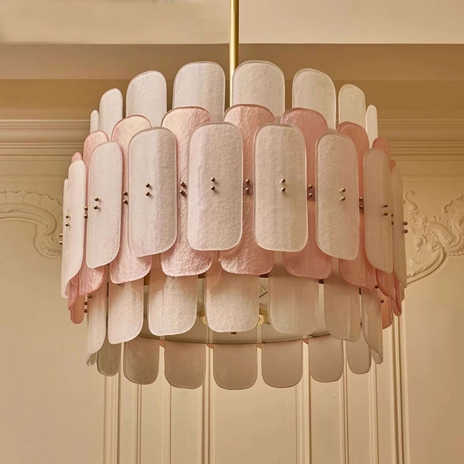 Rosalinne Modern Iron & Glass Chandelier