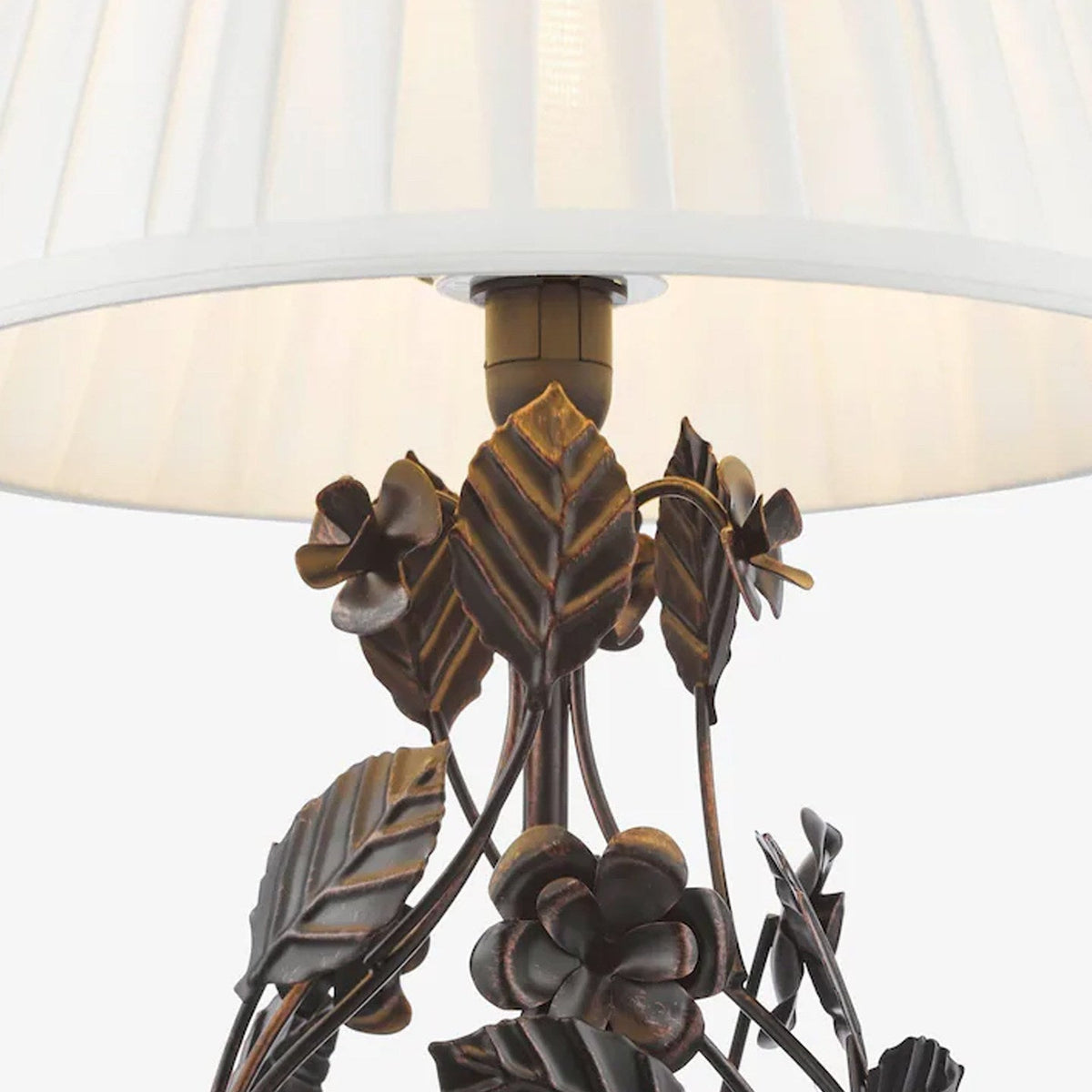 Elarenne Wrought Iron Rose Table Lamp