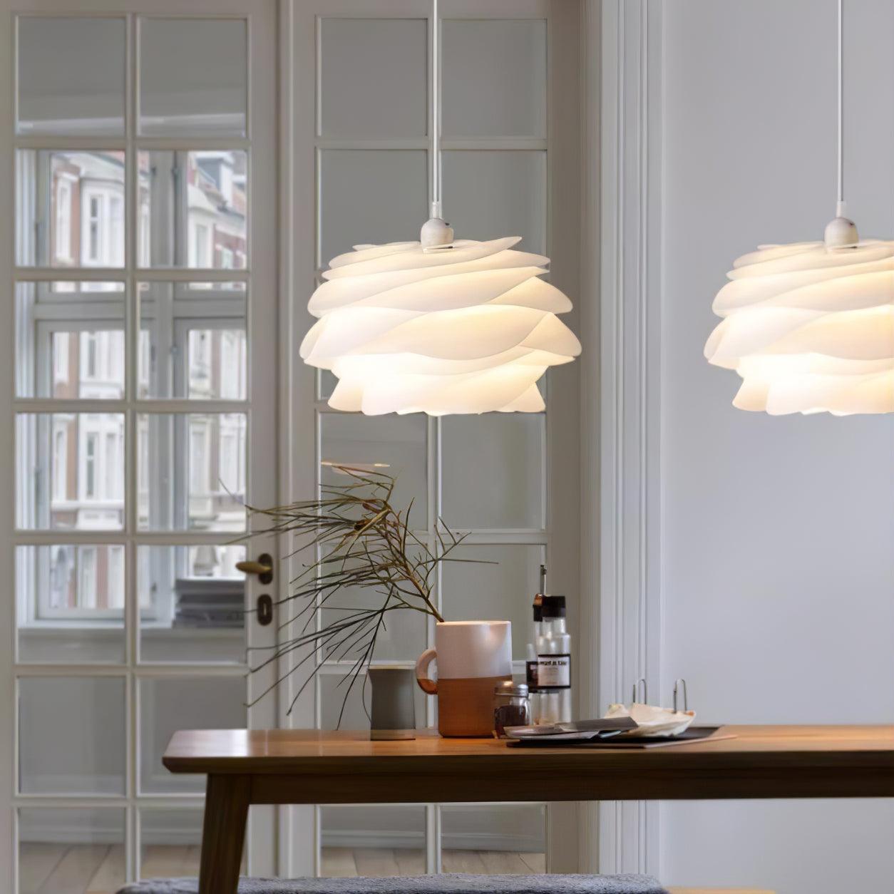 Solara Pendant Lamp PVC Rose Floral Layered Romantic - Neutral Decor