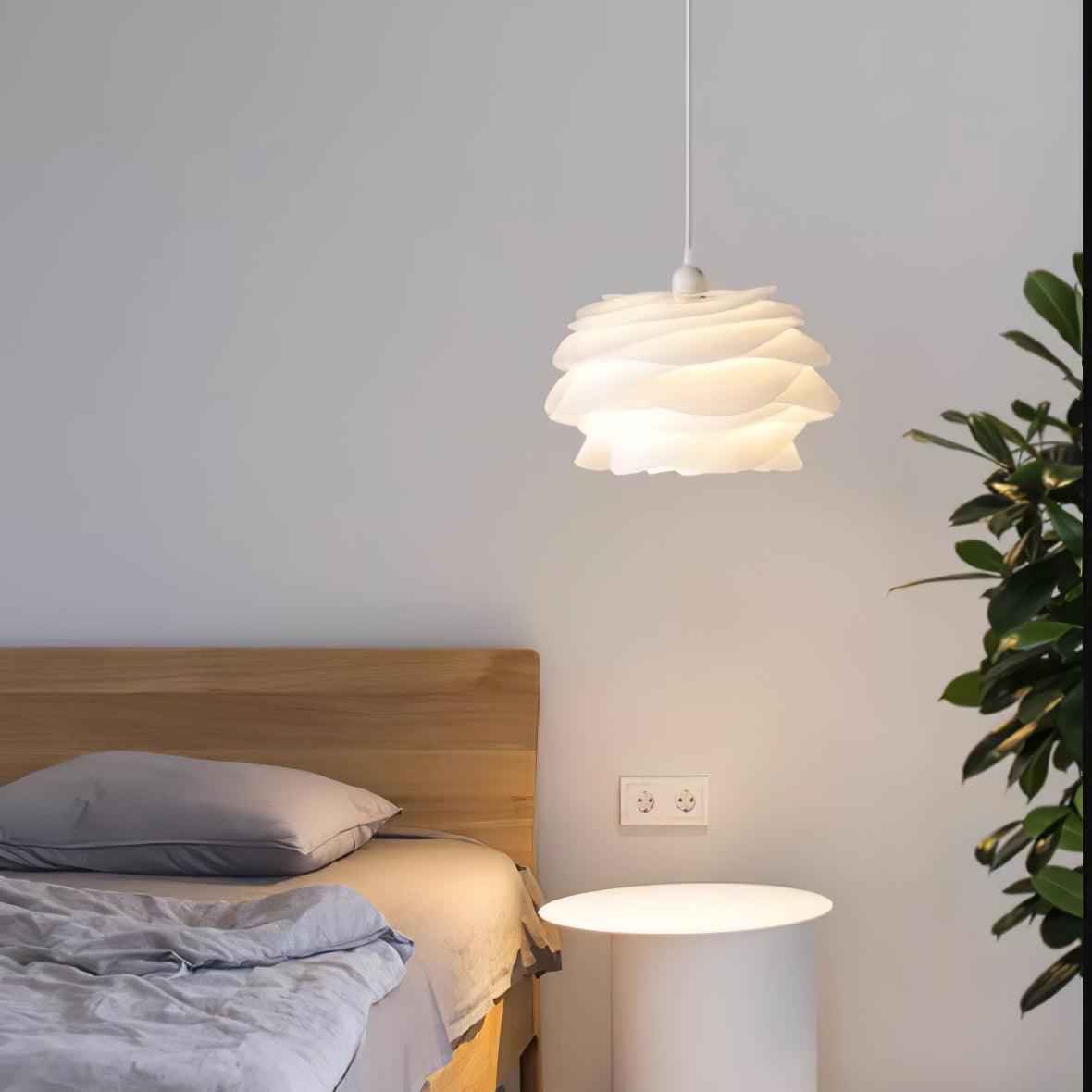 Solara Pendant Lamp PVC Rose Floral Layered Romantic - Neutral Decor