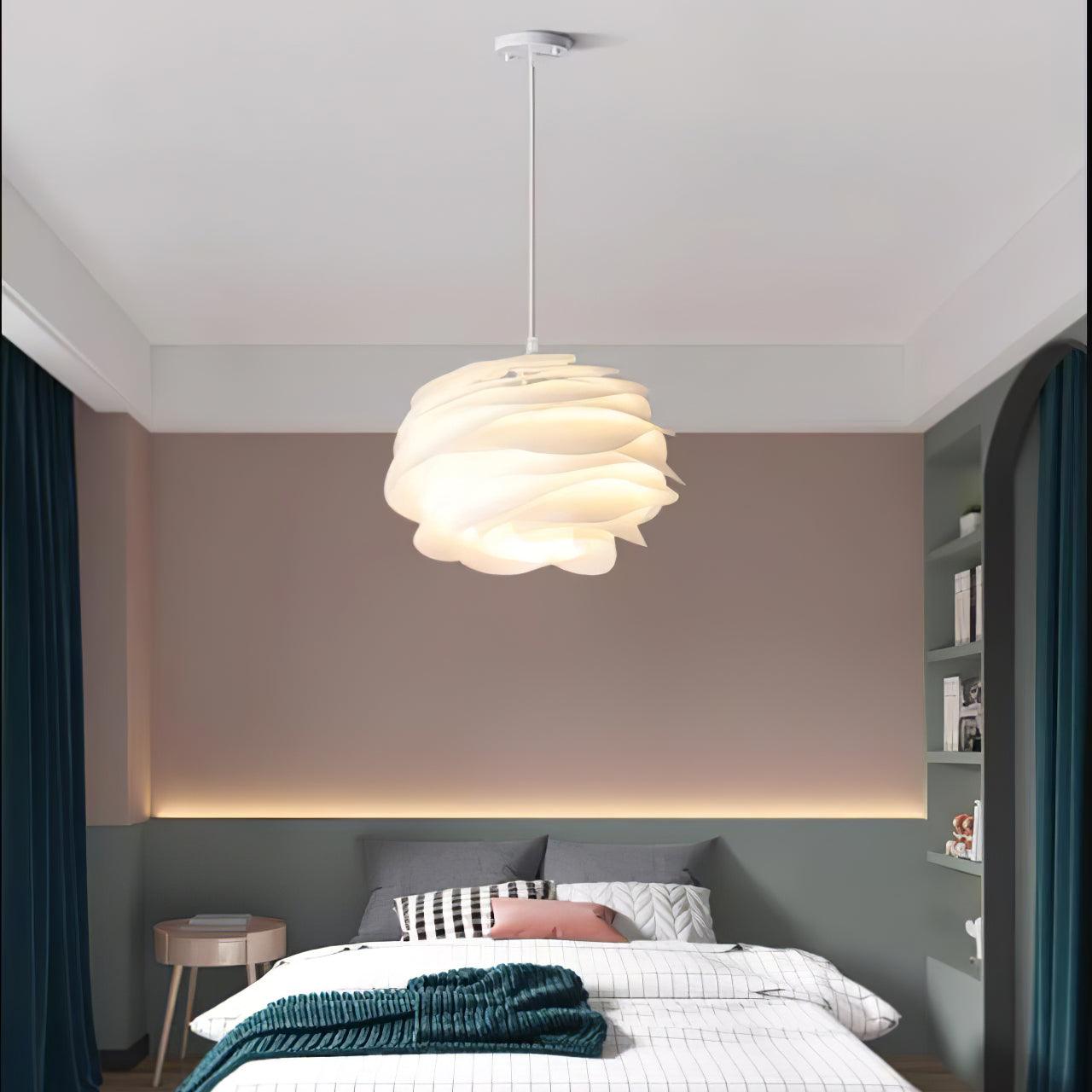 Solara Pendant Lamp PVC Rose Floral Layered Romantic - Neutral Decor