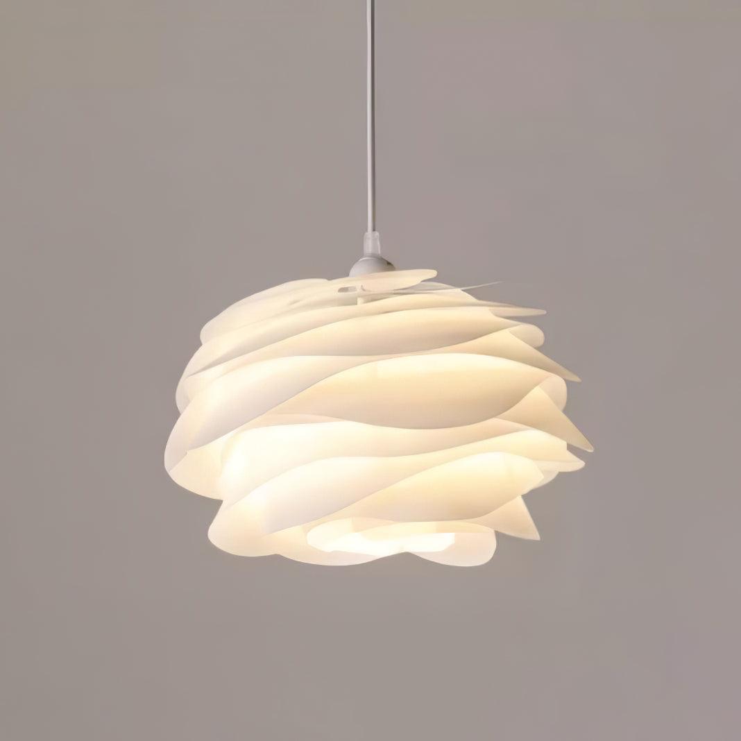 Solara Pendant Lamp PVC Rose Floral Layered Romantic - Neutral Decor
