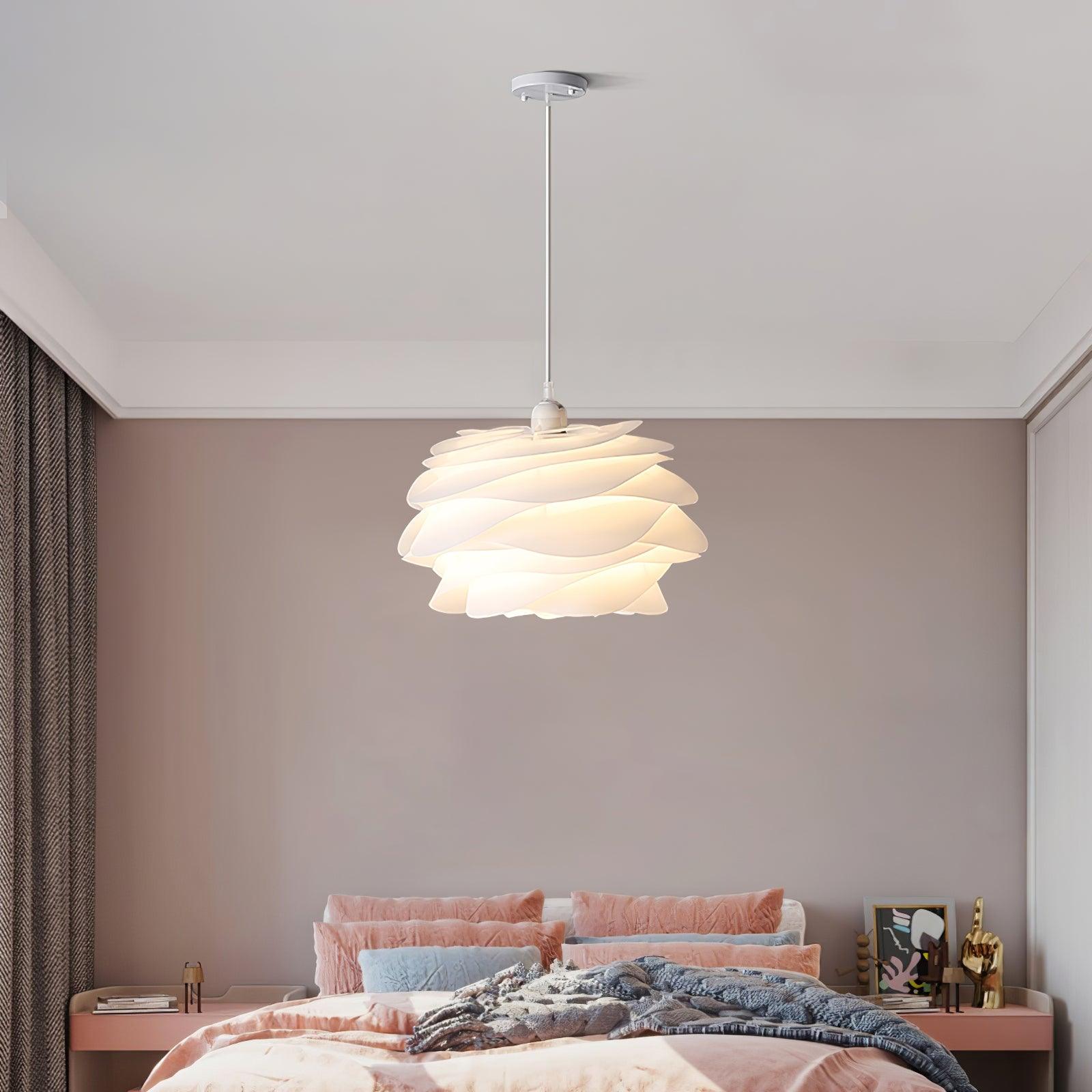 Solara Pendant Lamp PVC Rose Floral Layered Romantic - Neutral Decor