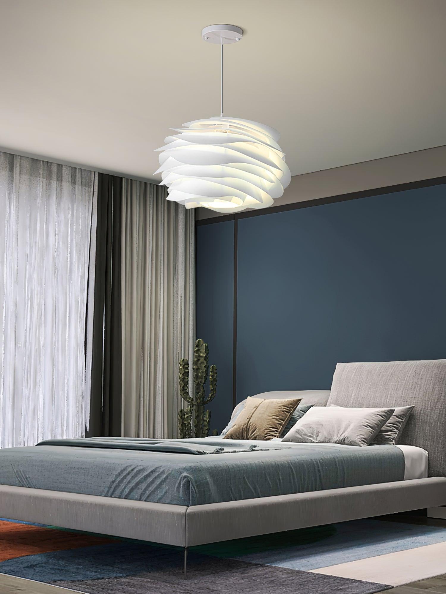 Solara Pendant Lamp PVC Rose Floral Layered Romantic - Neutral Decor