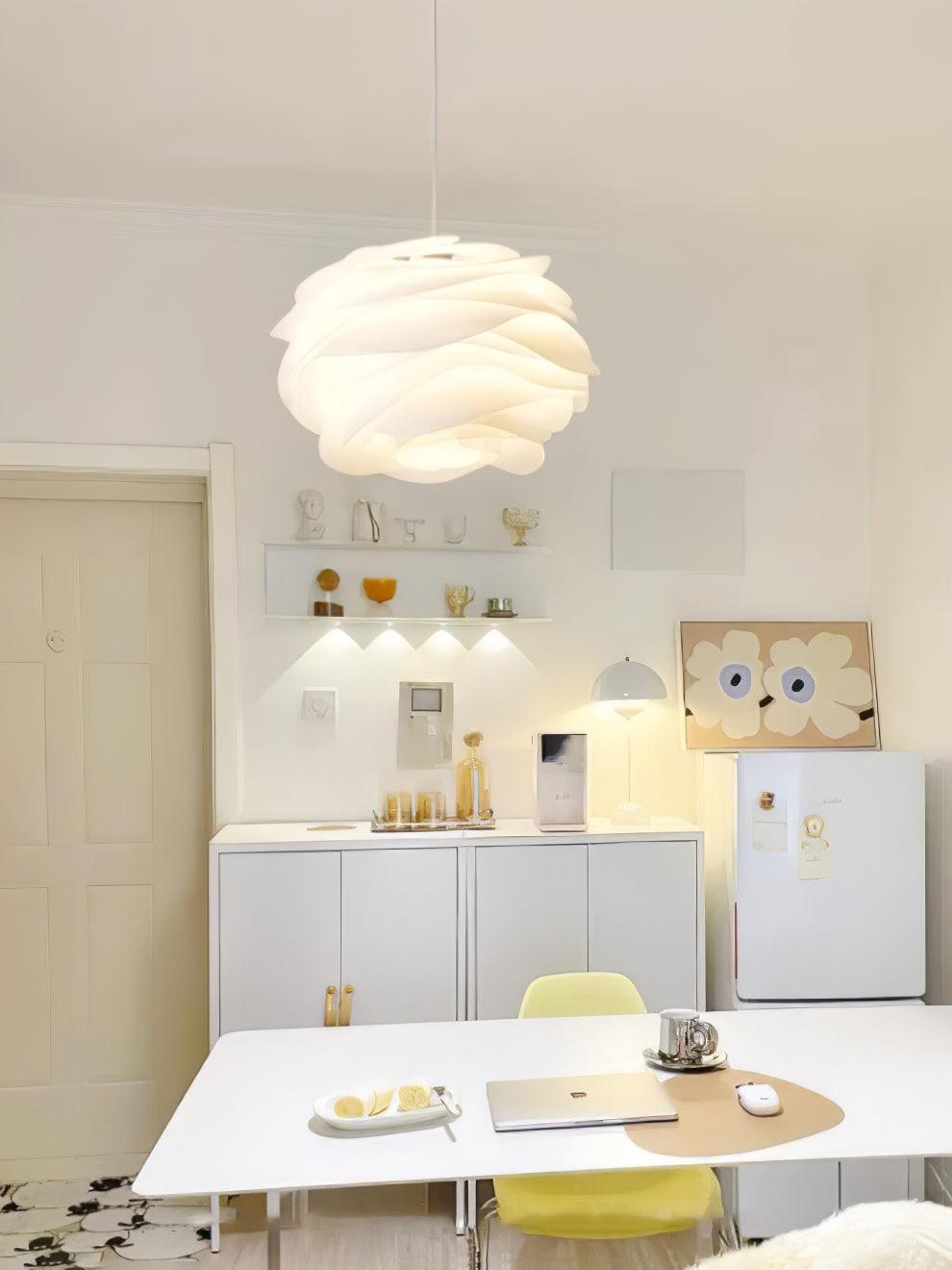 Solara Pendant Lamp PVC Rose Floral Layered Romantic - Neutral Decor