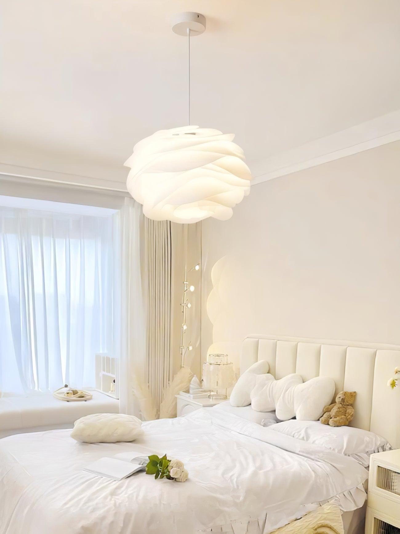 Solara Pendant Lamp PVC Rose Floral Layered Romantic - Neutral Decor