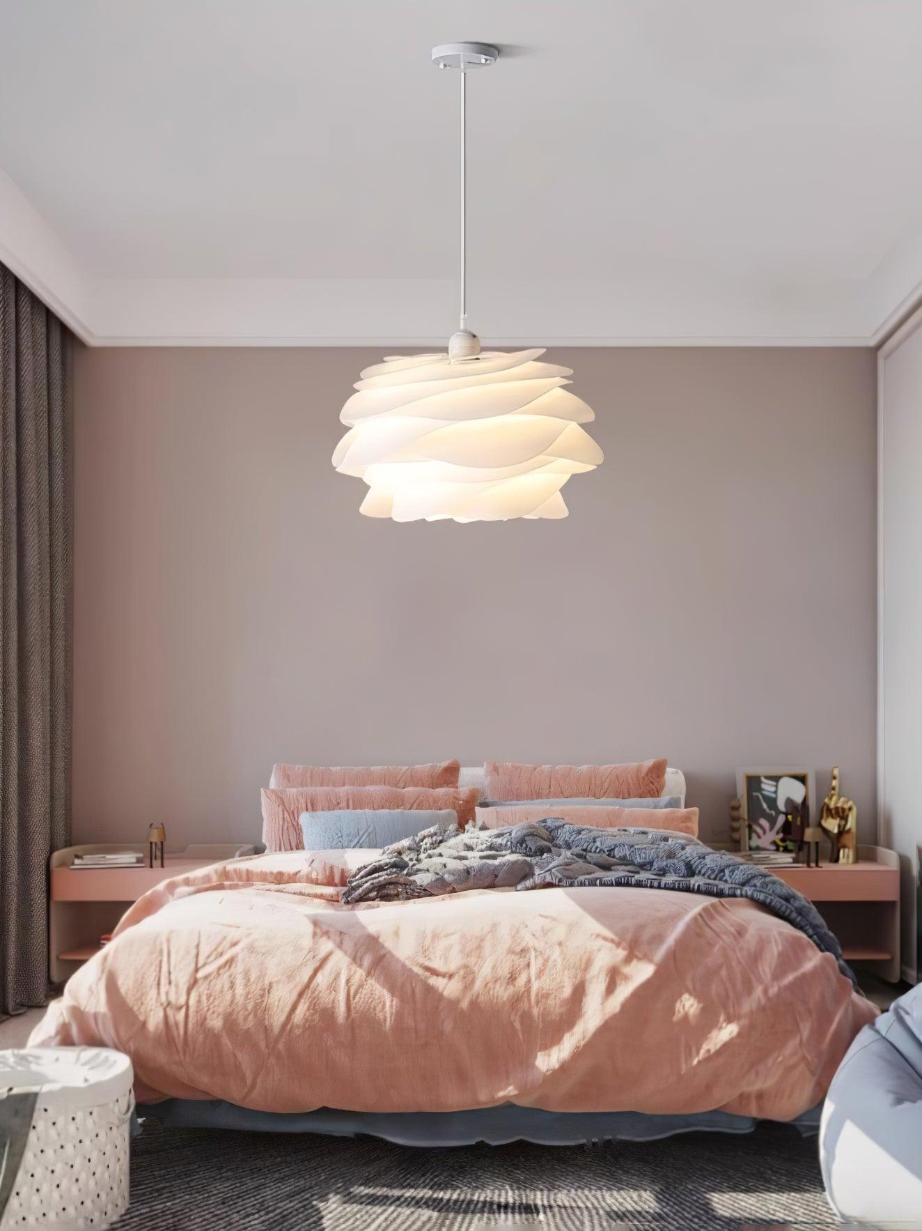 Solara Pendant Lamp PVC Rose Floral Layered Romantic - Neutral Decor