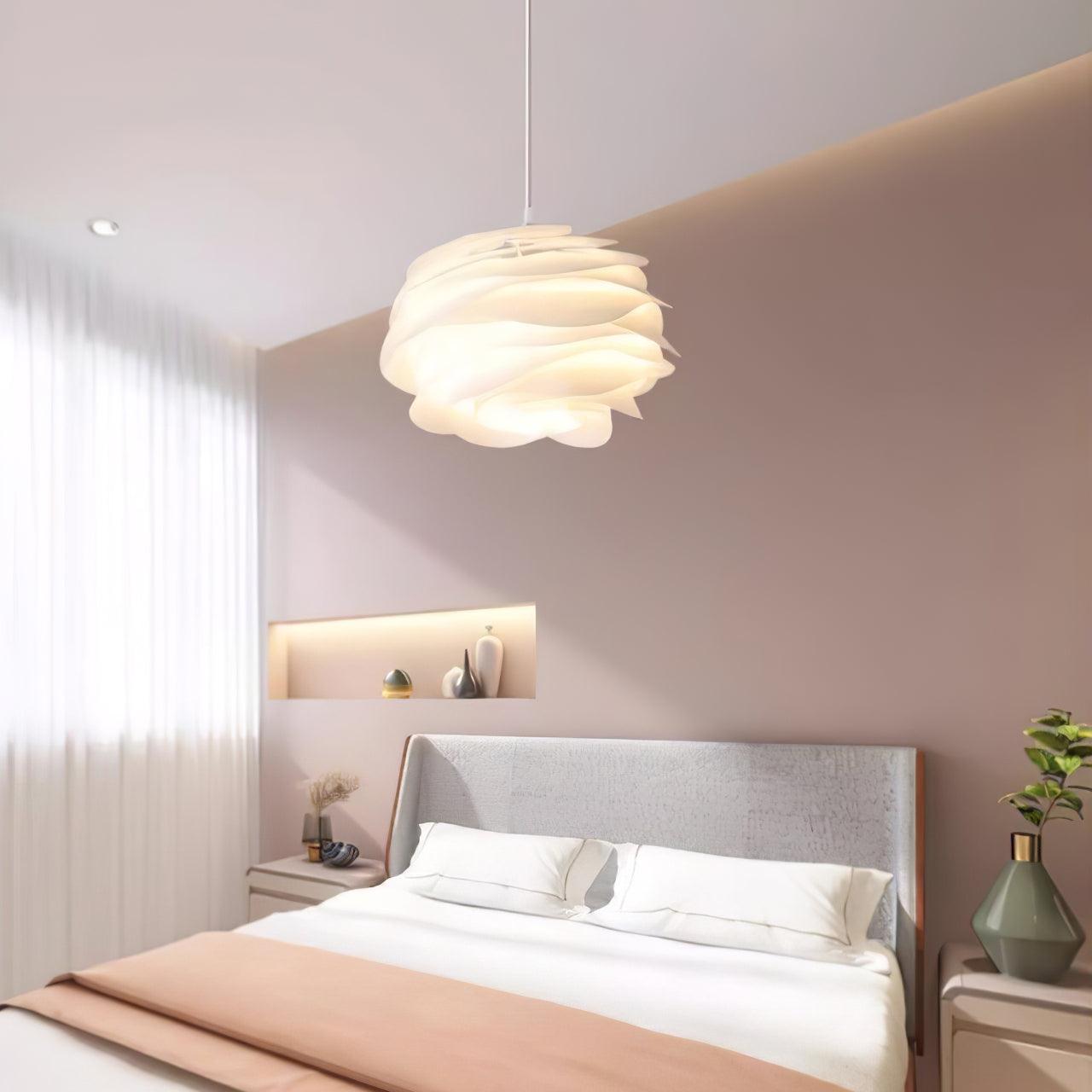 Solara Pendant Lamp PVC Rose Floral Layered Romantic - Neutral Decor