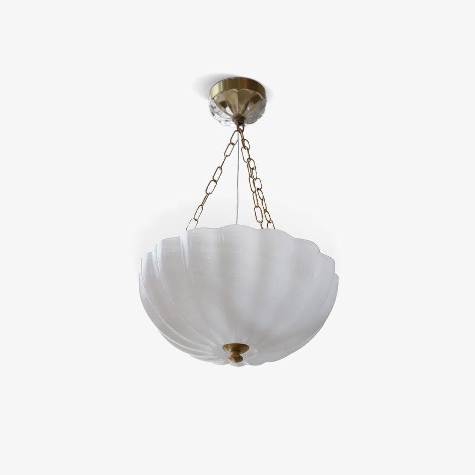 Voriq Chandelier Glass Bowl Brass Chain
