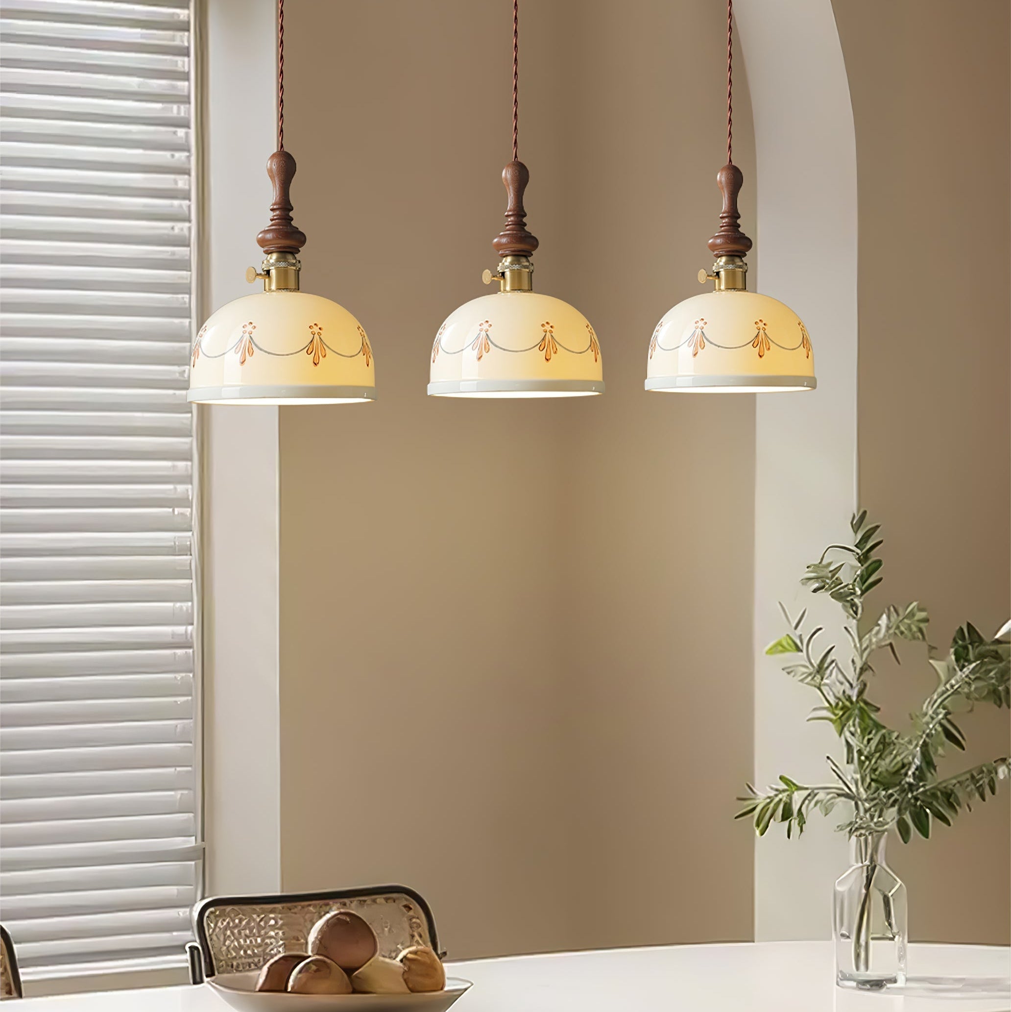 Ceraeyre Vintage Ceramic Pendant Light