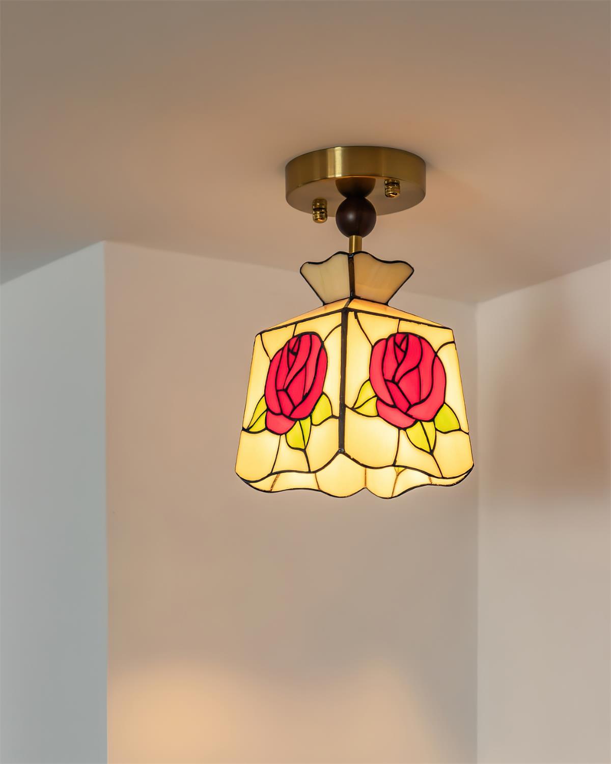 Joviel Tiffany Rose Ceiling Light - Neutral Decor