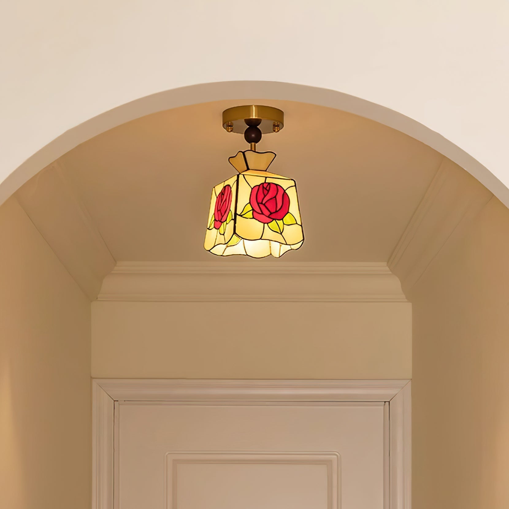 Joviel Tiffany Rose Ceiling Light - Neutral Decor