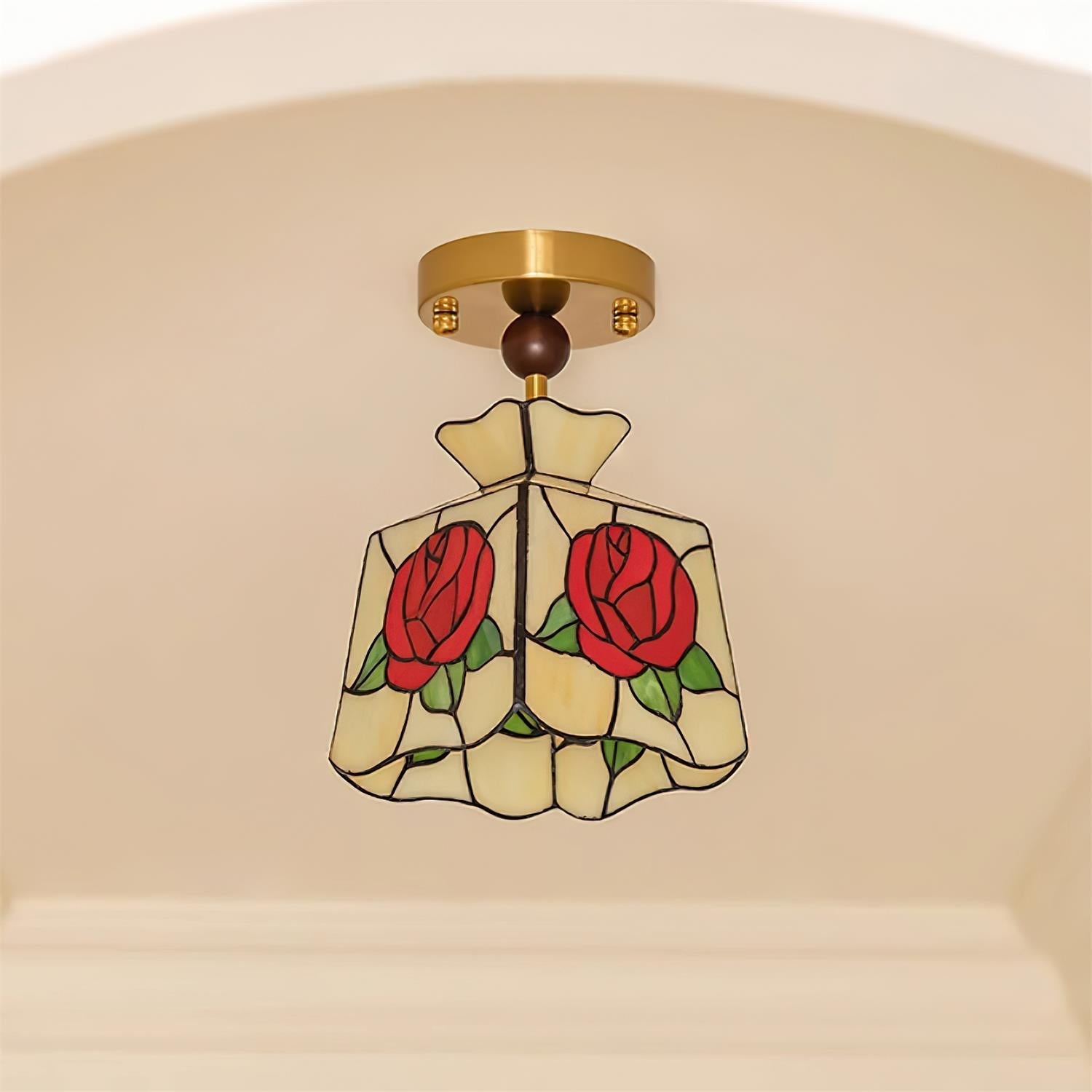 Joviel Tiffany Rose Ceiling Light - Neutral Decor
