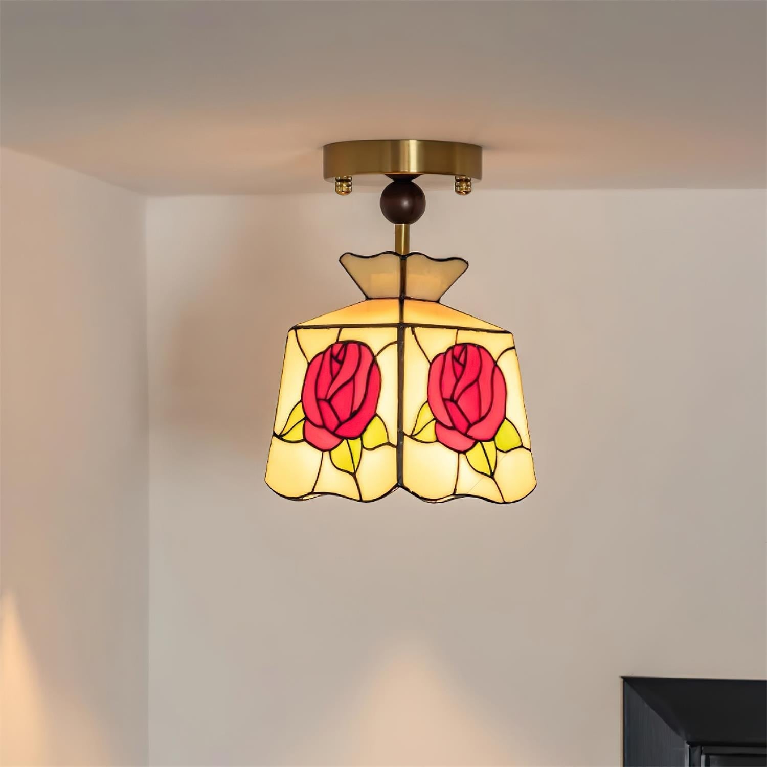 Joviel Tiffany Rose Ceiling Light - Neutral Decor