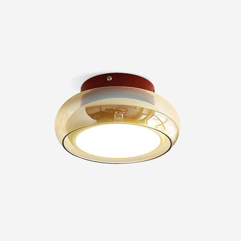 June Retro Glass Flush Mount Ceiling Light - Neutral Decor