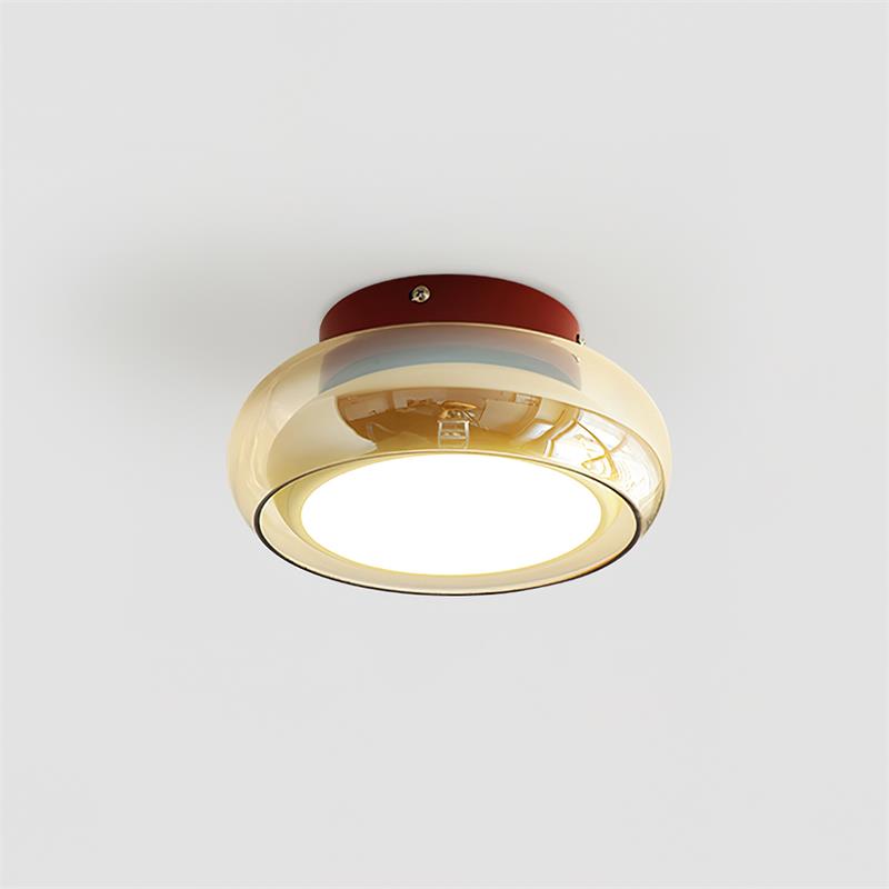 June Retro Glass Flush Mount Ceiling Light - Neutral Decor