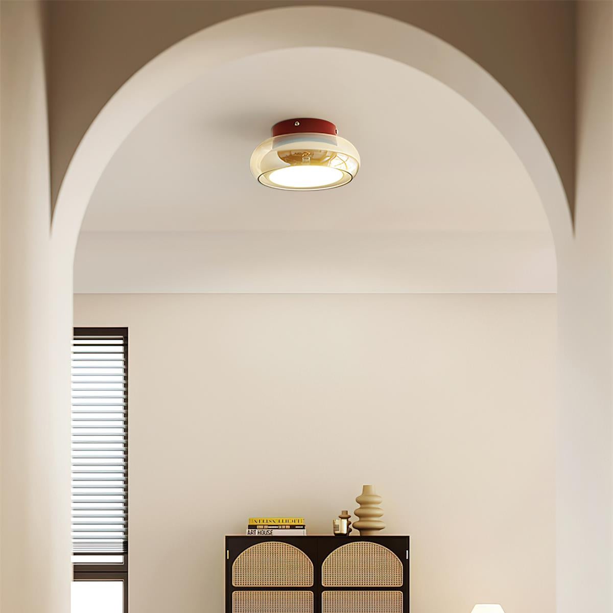 June Retro Glass Flush Mount Ceiling Light - Neutral Decor