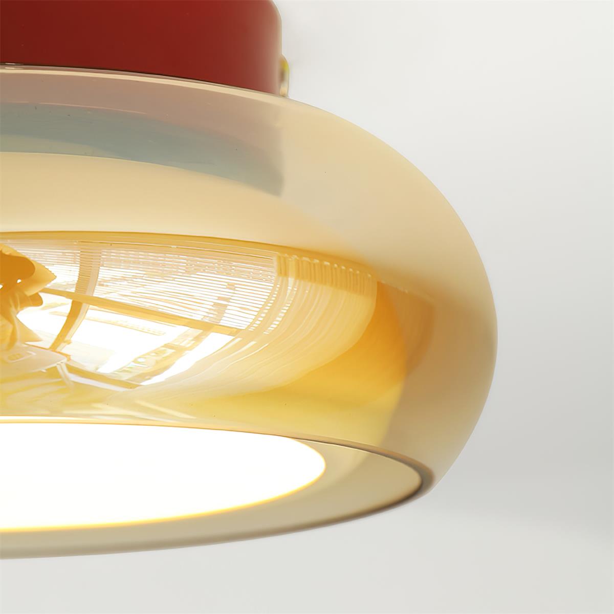 June Retro Glass Flush Mount Ceiling Light - Neutral Decor