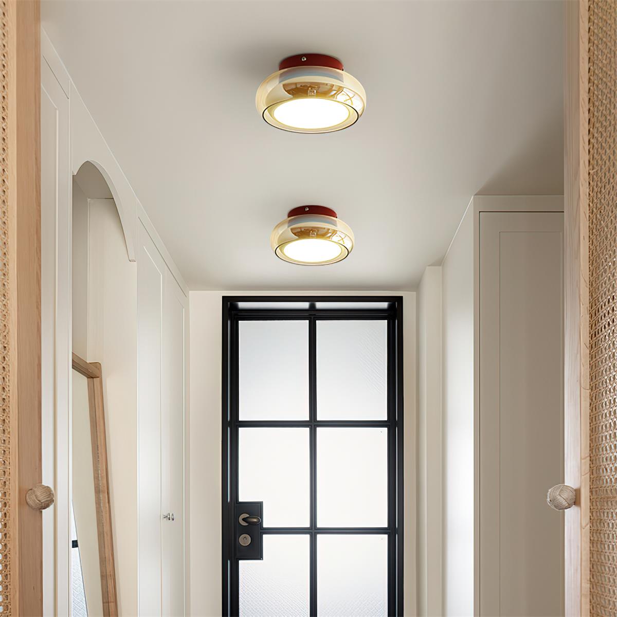 June Retro Glass Flush Mount Ceiling Light - Neutral Decor