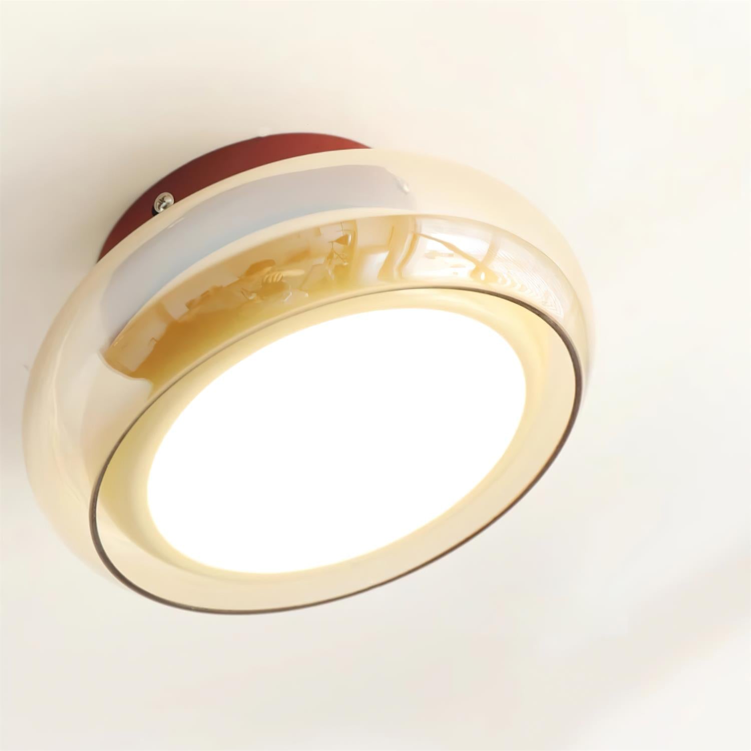 June Retro Glass Flush Mount Ceiling Light - Neutral Decor