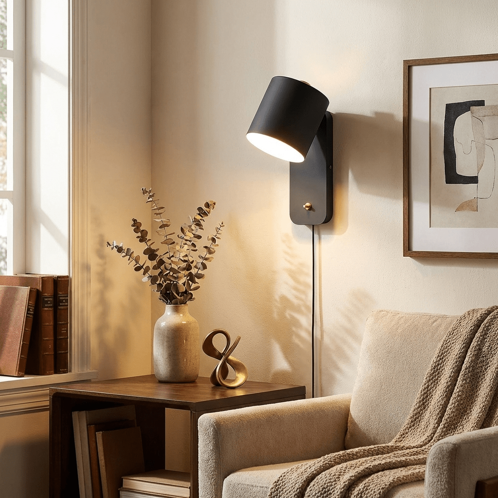 Ravenford Rotatable Cylinder Plug In Indoor Wall Light