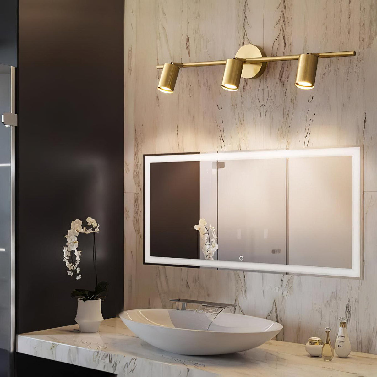 Grover Rotatable Brass Spotlight Wall Light