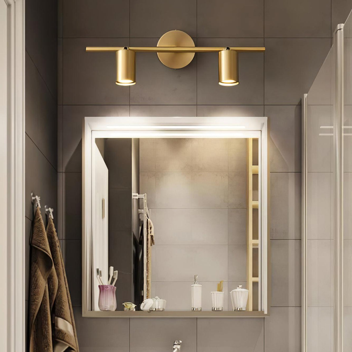 Grover Rotatable Brass Spotlight Wall Light