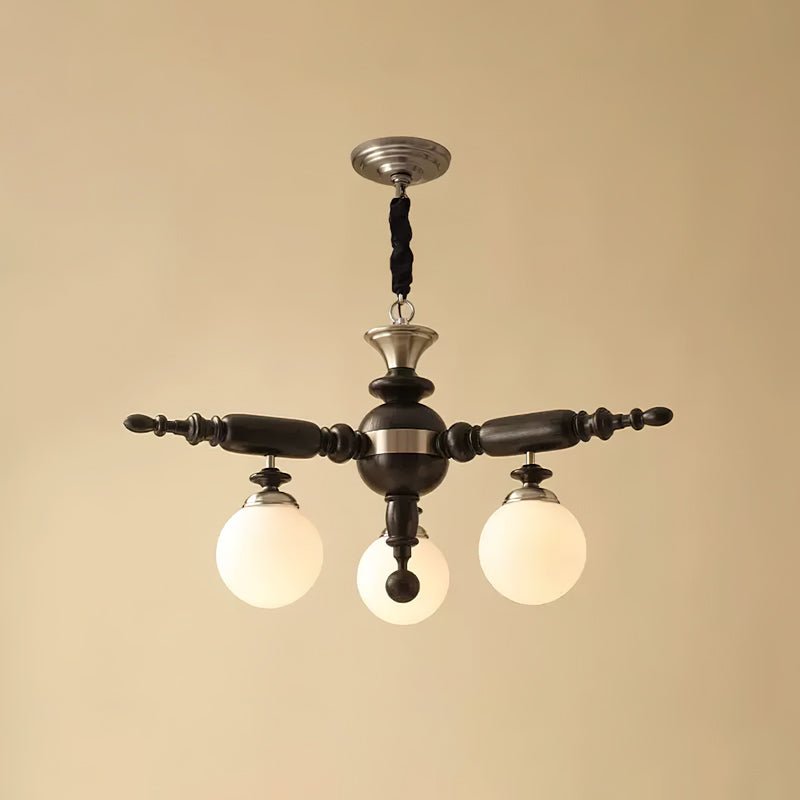 Olvenir Rustic Wood Glass Chandelier