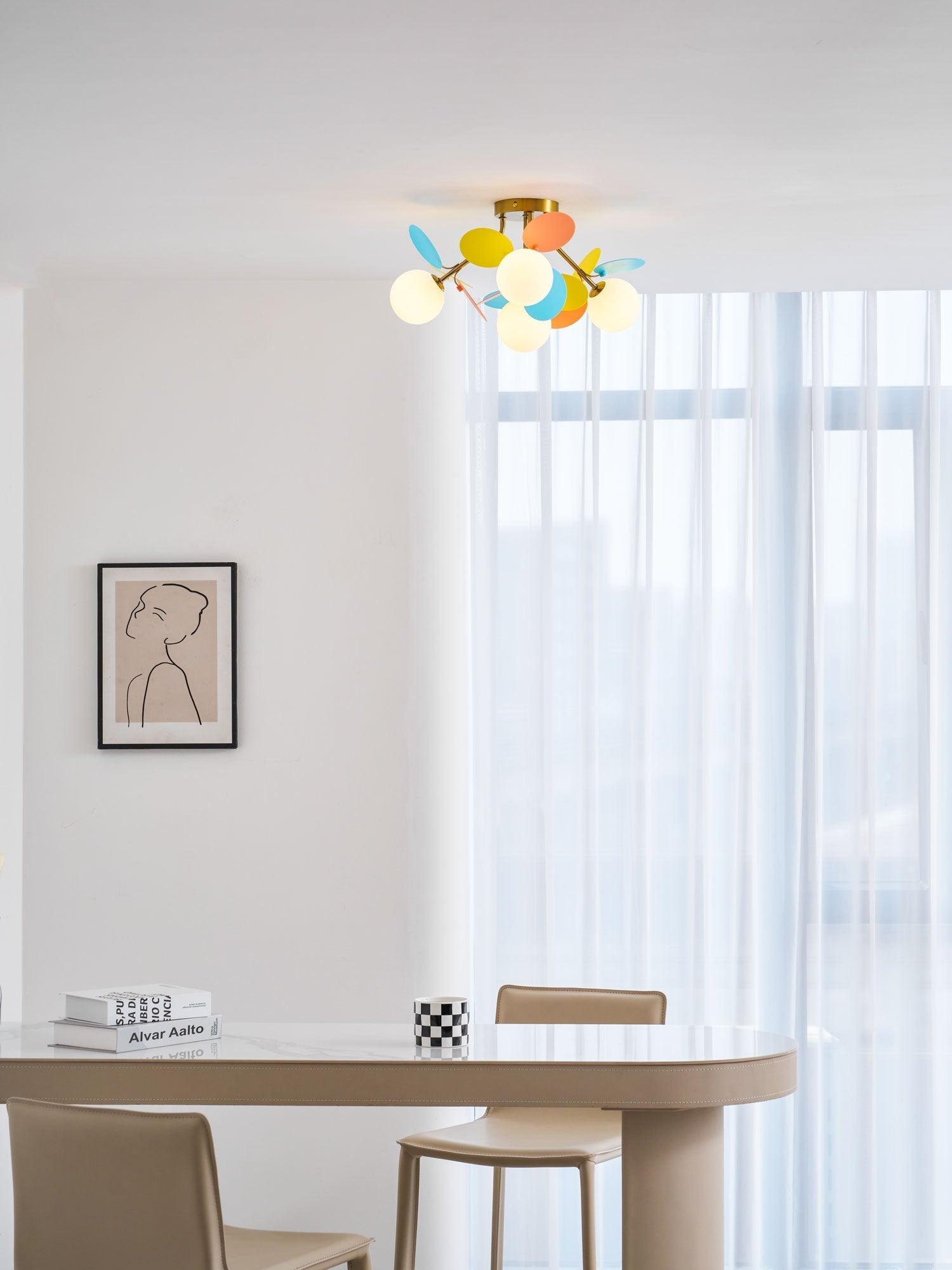 Fioragrove Round Macaron Flush Mount Ceiling Light