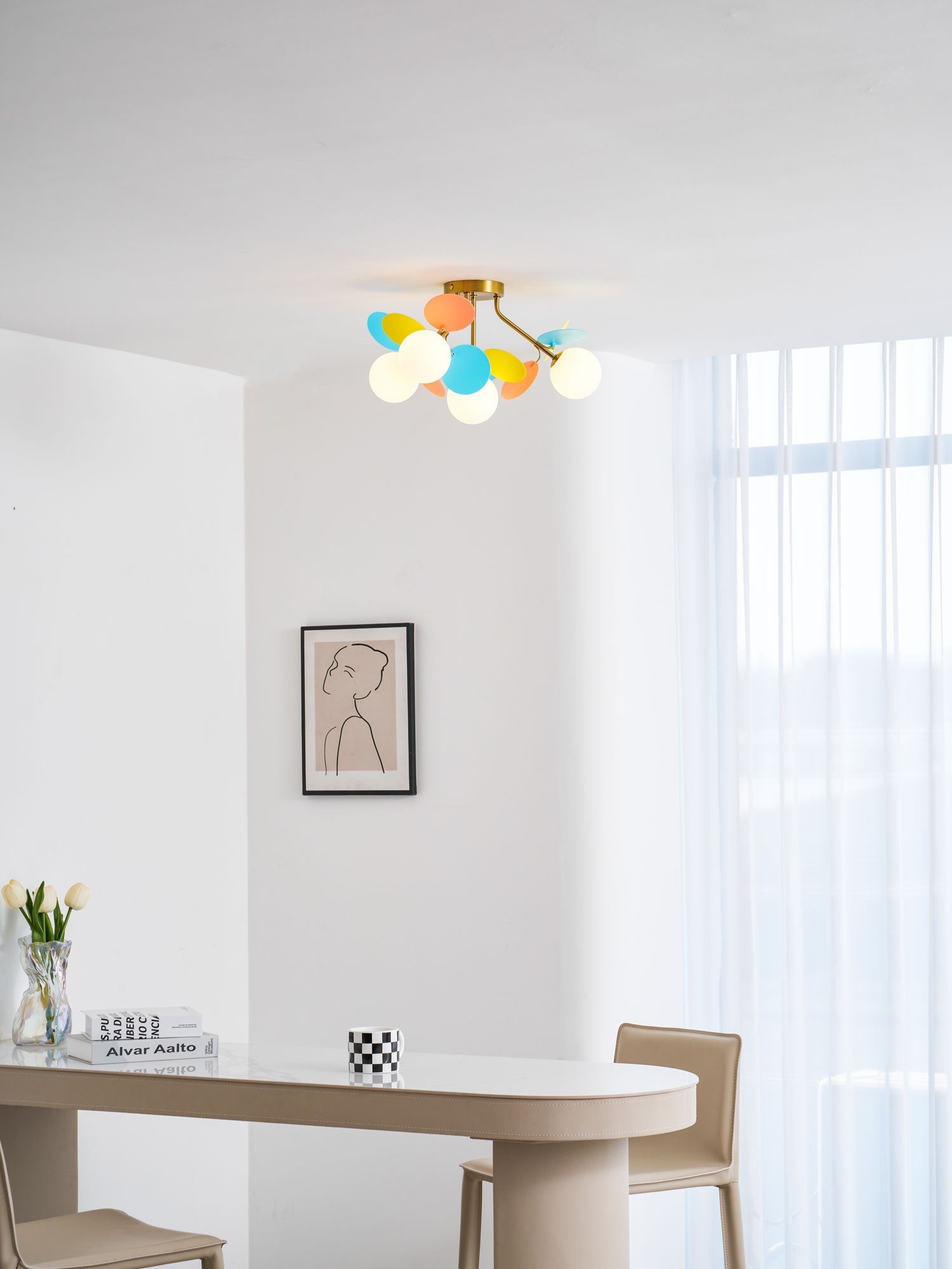 Fioragrove Round Macaron Flush Mount Ceiling Light