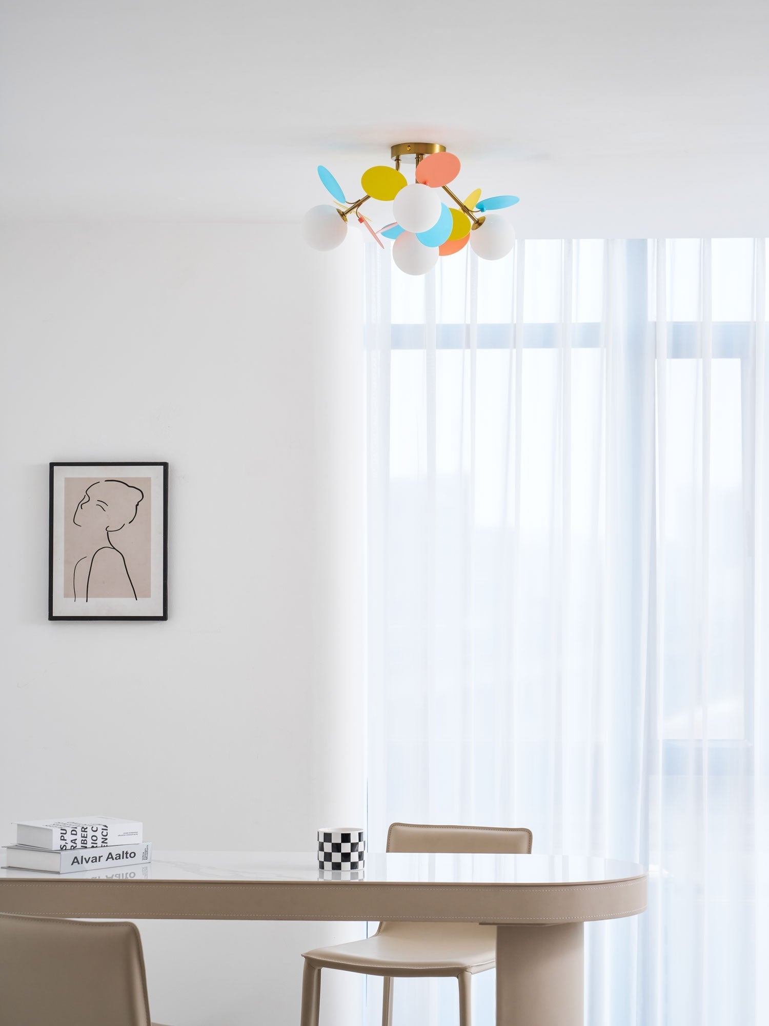 Fioragrove Round Macaron Flush Mount Ceiling Light