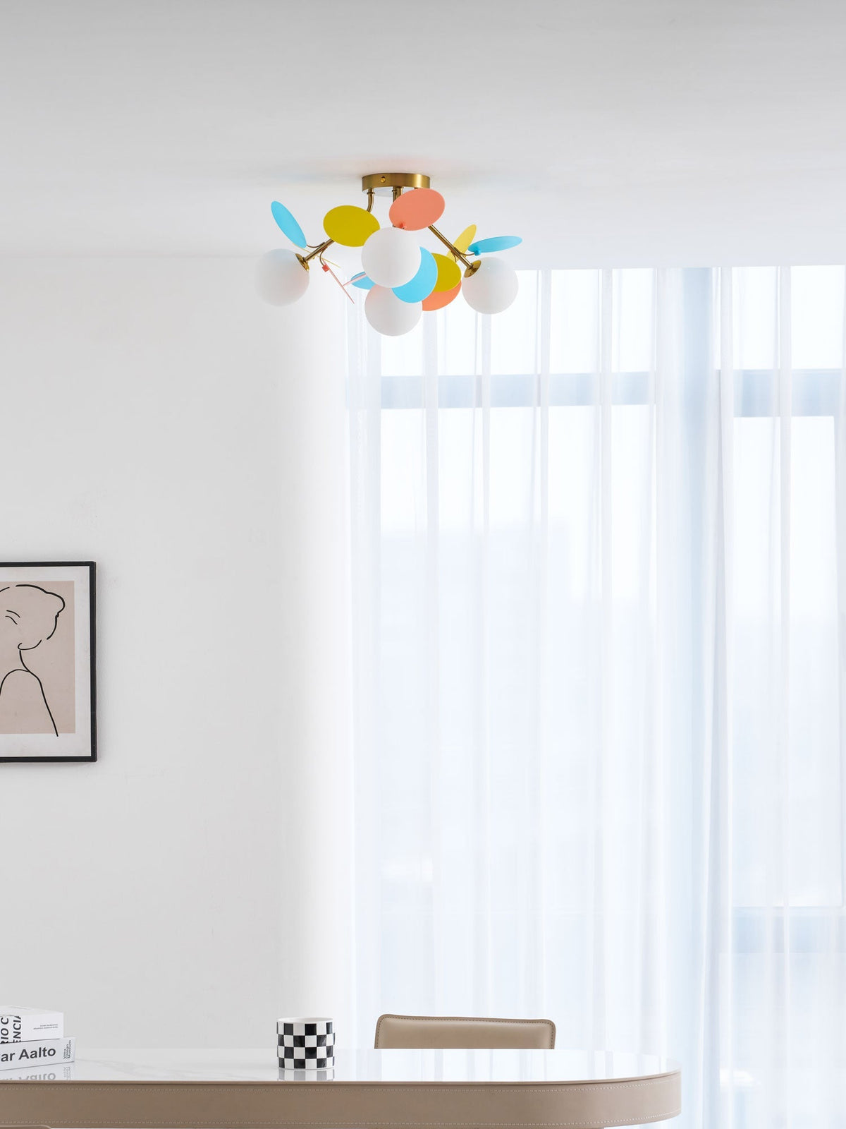 Fioragrove Round Macaron Flush Mount Ceiling Light