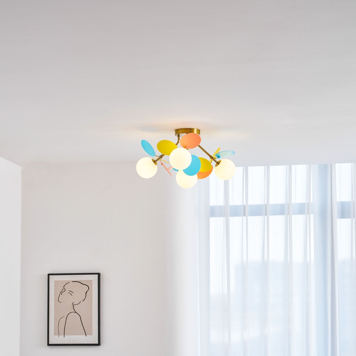 Fioragrove Round Macaron Flush Mount Ceiling Light