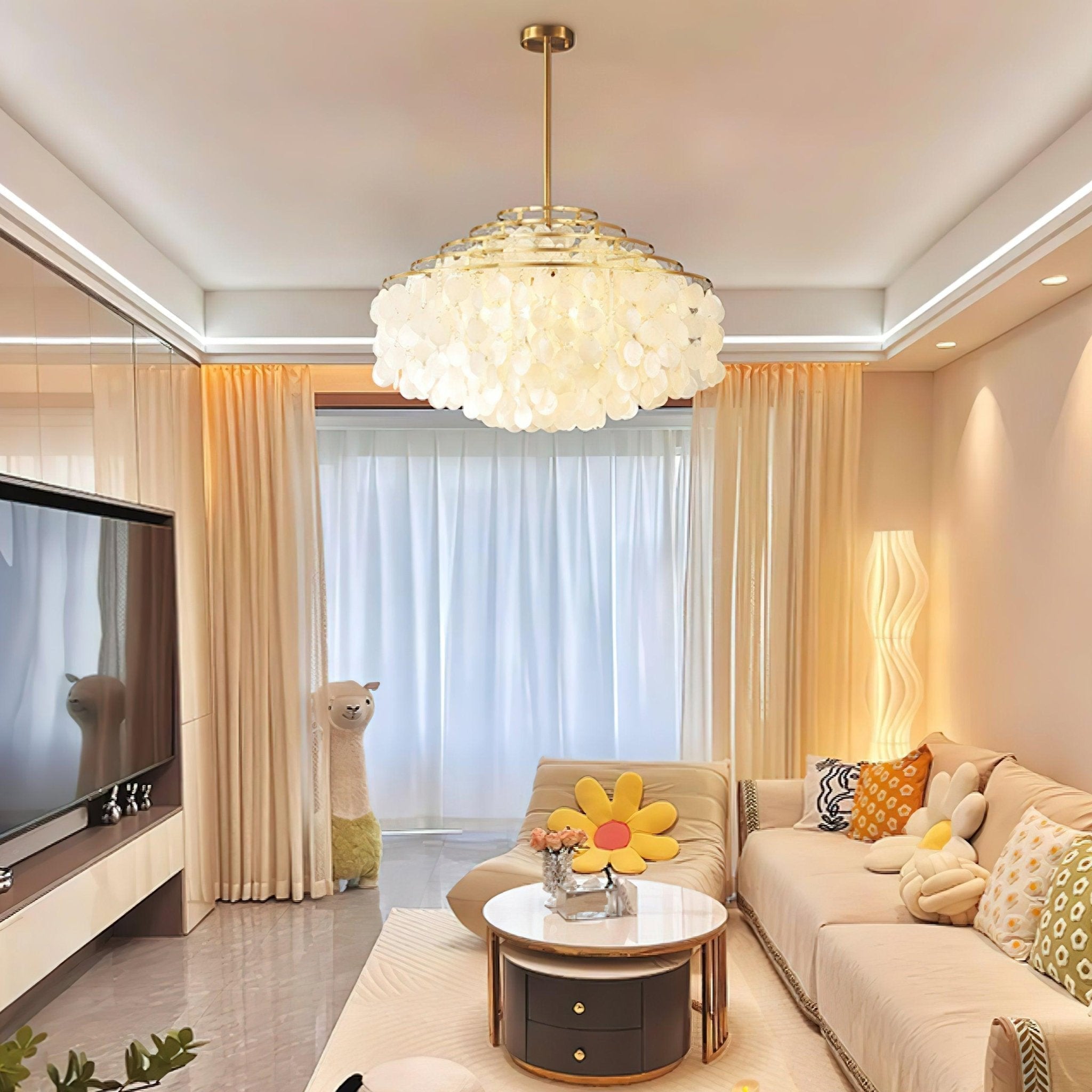 Vana Pendant Lamp Round Shell Chrome