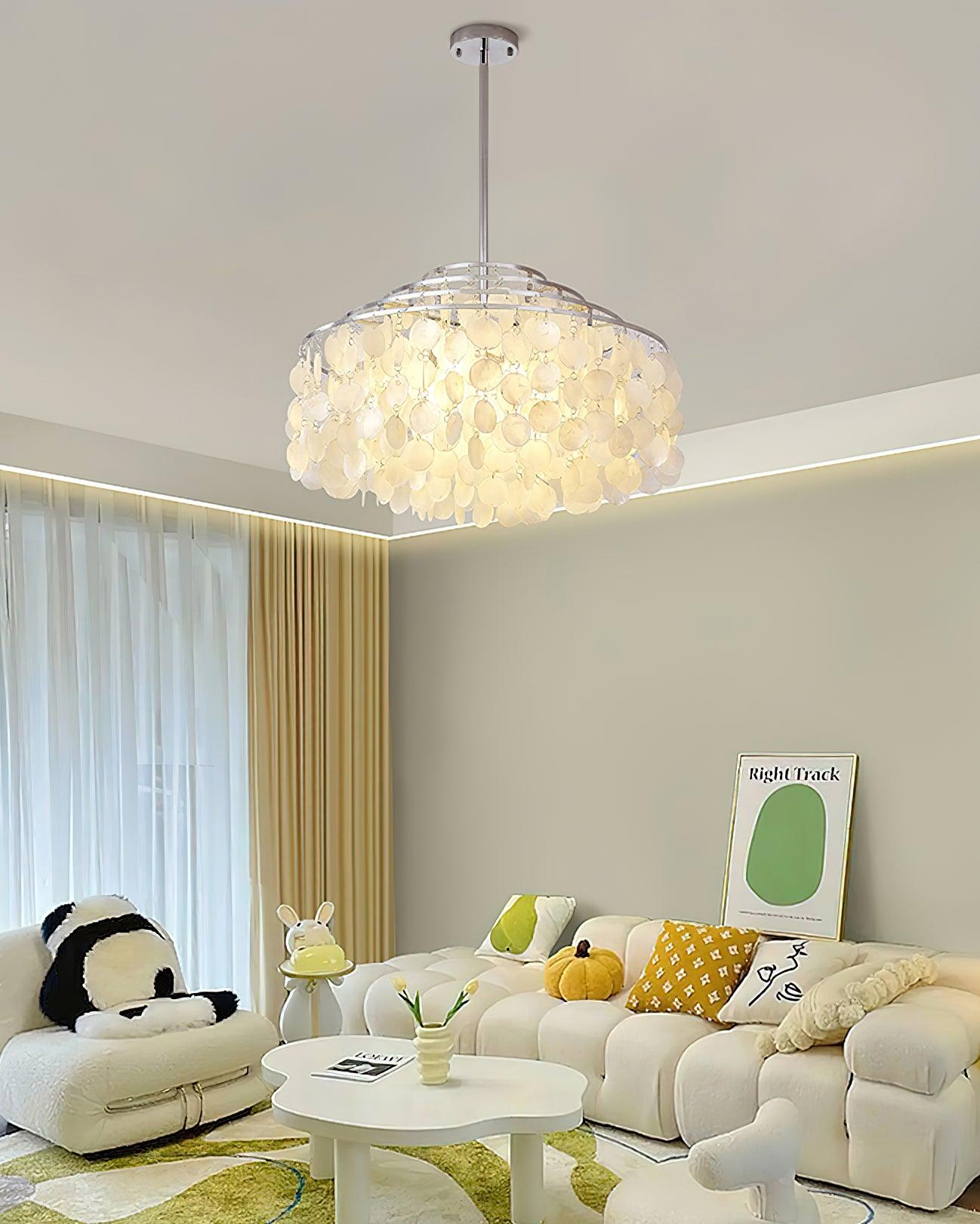 Vana Pendant Lamp Round Shell Chrome