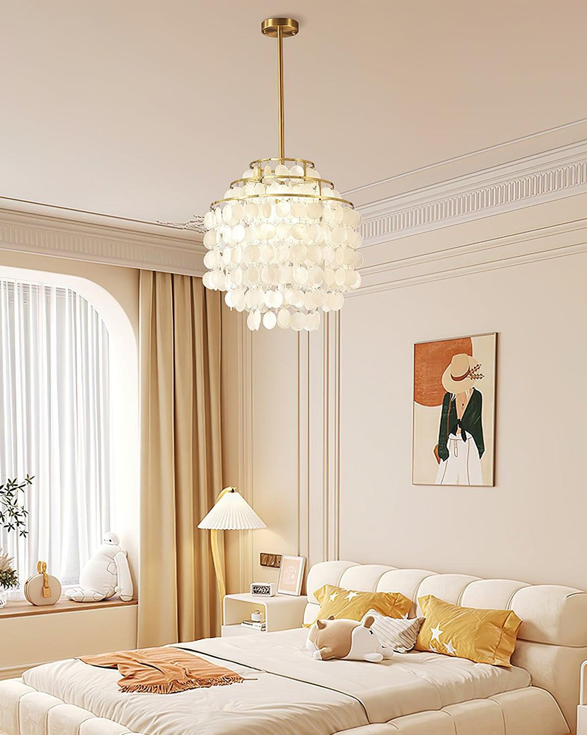 Vana Pendant Lamp Round Shell Chrome