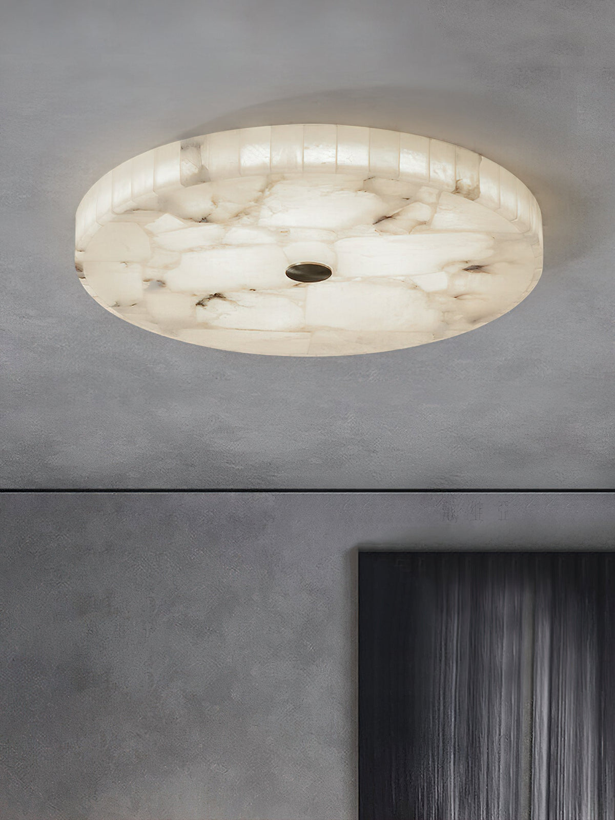 Nivael Round Alabaster Ceiling Lamp