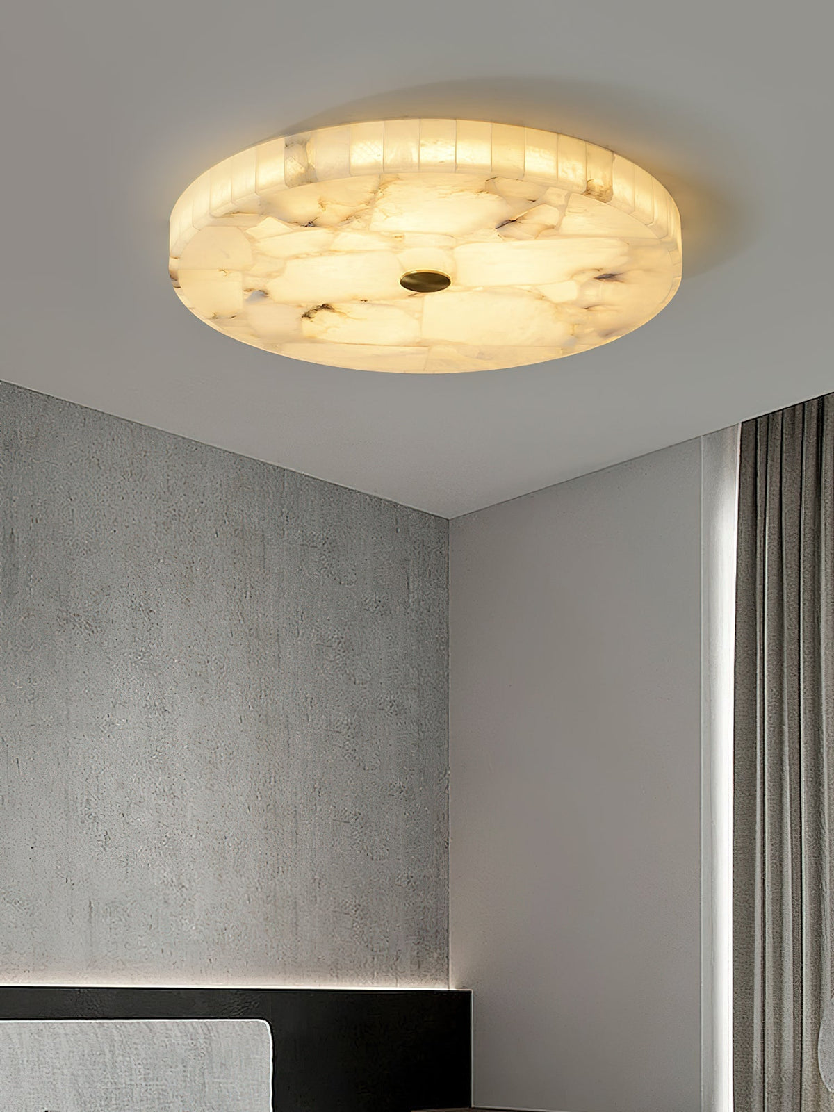 Nivael Round Alabaster Ceiling Lamp