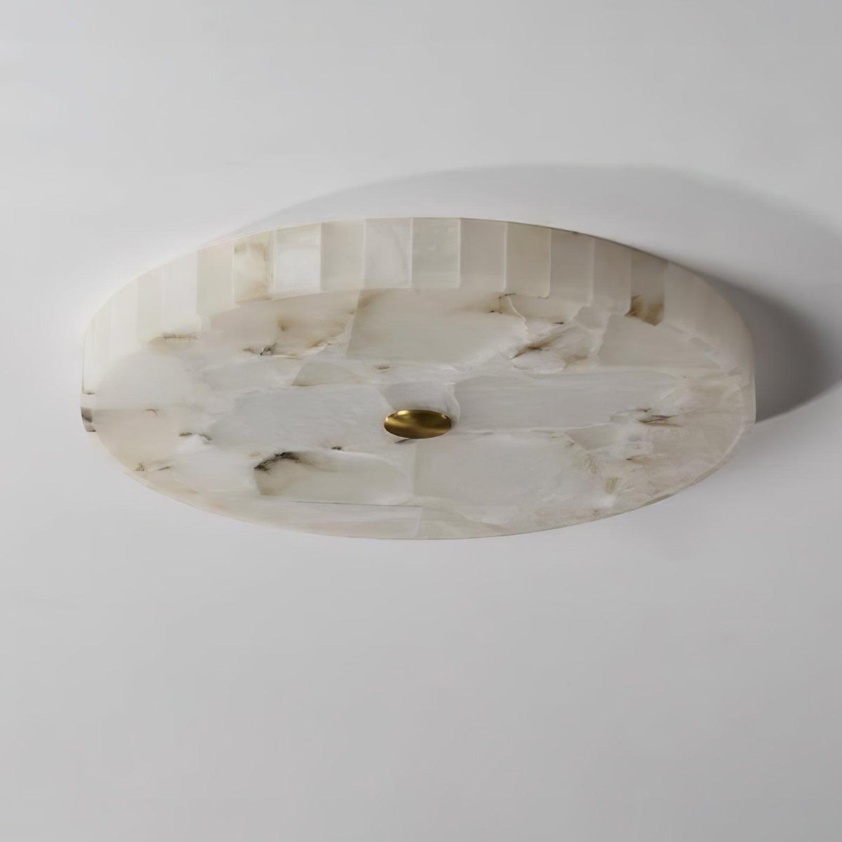 Ciphayra Minimalist Alabaster Round Flushmount Ceiling Light