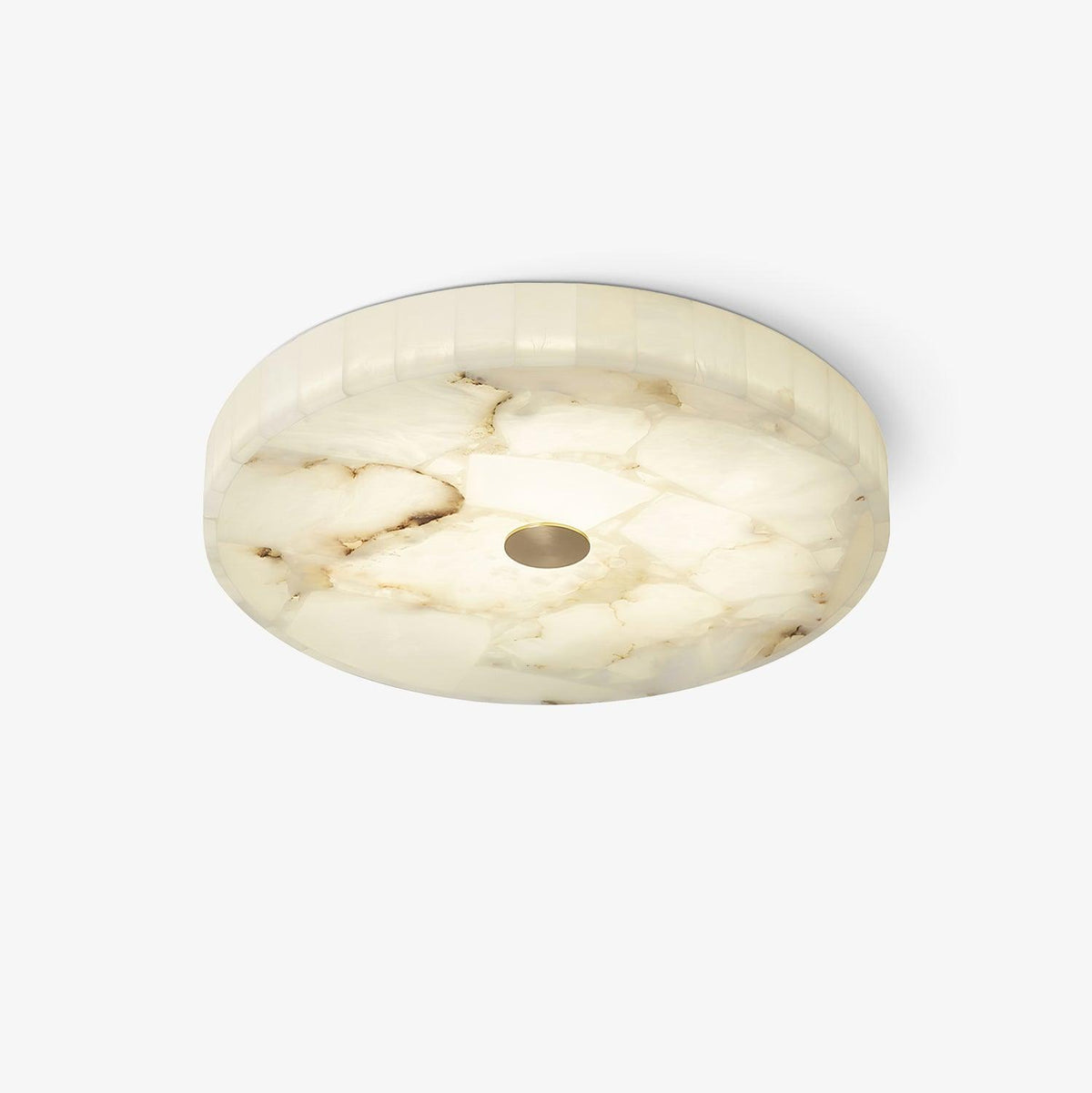 Ciphayra Minimalist Alabaster Round Flushmount Ceiling Light